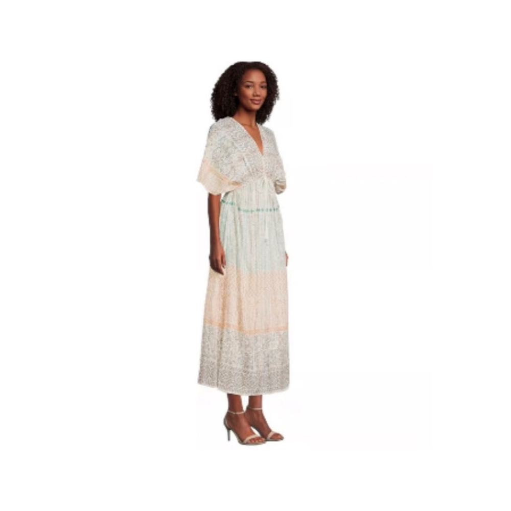 World Market Boho Indie Tribal Kaftan Midi Dress NWT Sz S/M - Picture 9 of 9